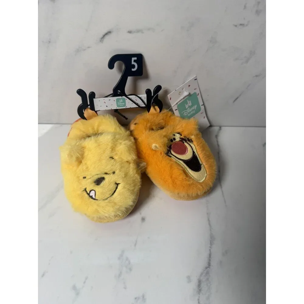 Disney Baby Boys Winnie the Pooh and Tigger Plush Slippers Toddler 5